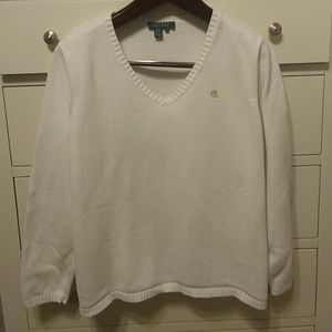 White cotton Lauren sweater